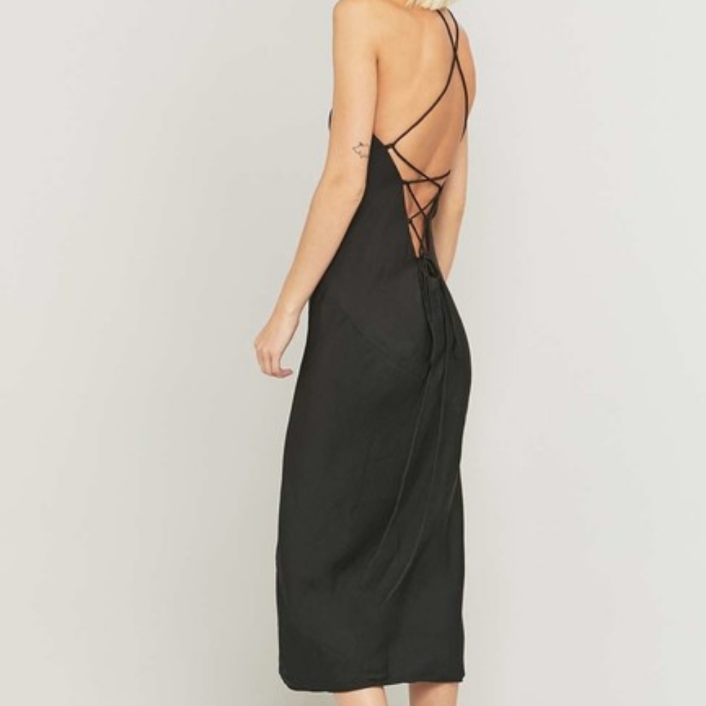 Black Urban Outfitters Midi Slip Night Out Dress